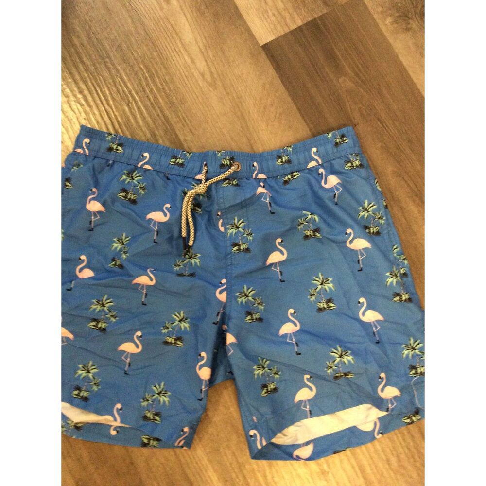 Maamgic XL Flaminto Swim Trunks Blue Pink Mesh Lined Quick Dry